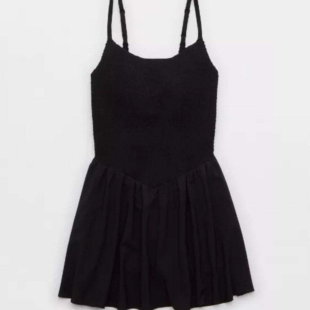aerie Black Smocked Tank Dress - Picture 3 of 7